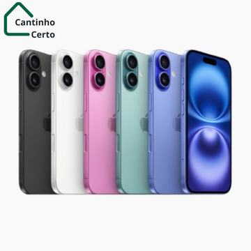 iPhone 16 (6,1 polegadas) com carregador