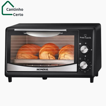 Forno Elétrico de Bancada Mondial com Timer 6L Preto - 110V