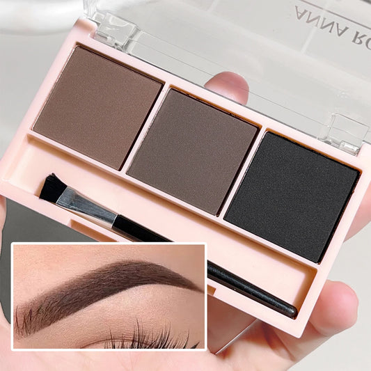 Conjunto com 3 cores de pó para sobrancelhas com pincel ANNA ROSE