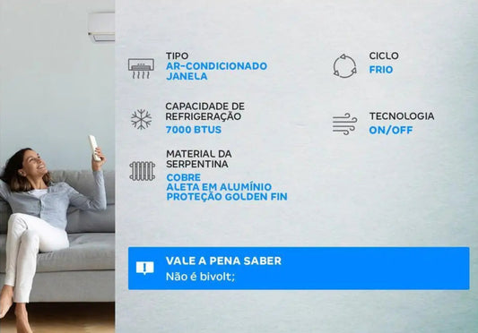 Ar-Condicionado Janela Gree 7.000 BTUs 110V