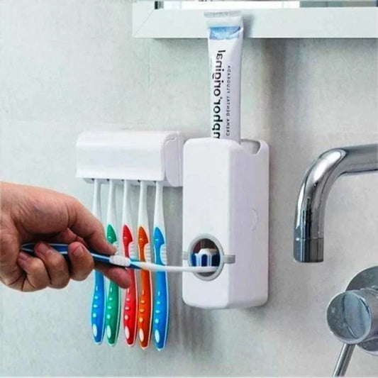Dispenser aplicador de pasta de dente com porta escovas