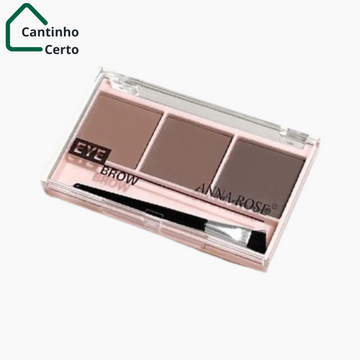Conjunto com 3 cores de pó para sobrancelhas com pincel ANNA ROSE
