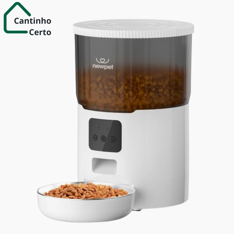 Comedouro para PET com dispensador inteligente de ração da Newpet