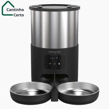Comedouro automático para PET com dispensador inteligente de ração da Newpet